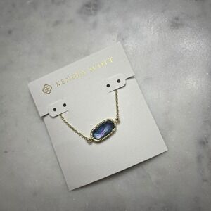 Kendra Scott Elaina Bracelet Adjustable Chain Navy Abalone 14K Yellow Gold Plate